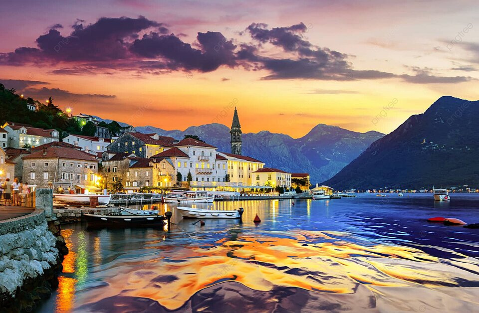 Vue Sur Perast Et La Baie De Kotor Kotor Perast Et Image en Téléchargement Gratuit - Pngtree