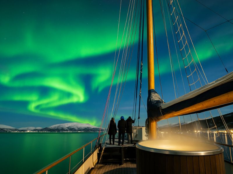 特罗姆瑟豪华北极光游轮之旅，含热水浴池和晚餐- Tromso Norway Tours
